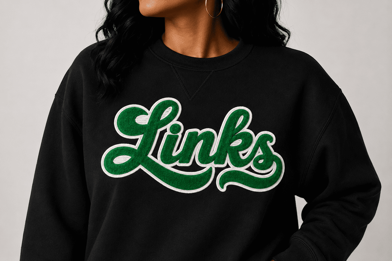Links Script Embroidered Patch