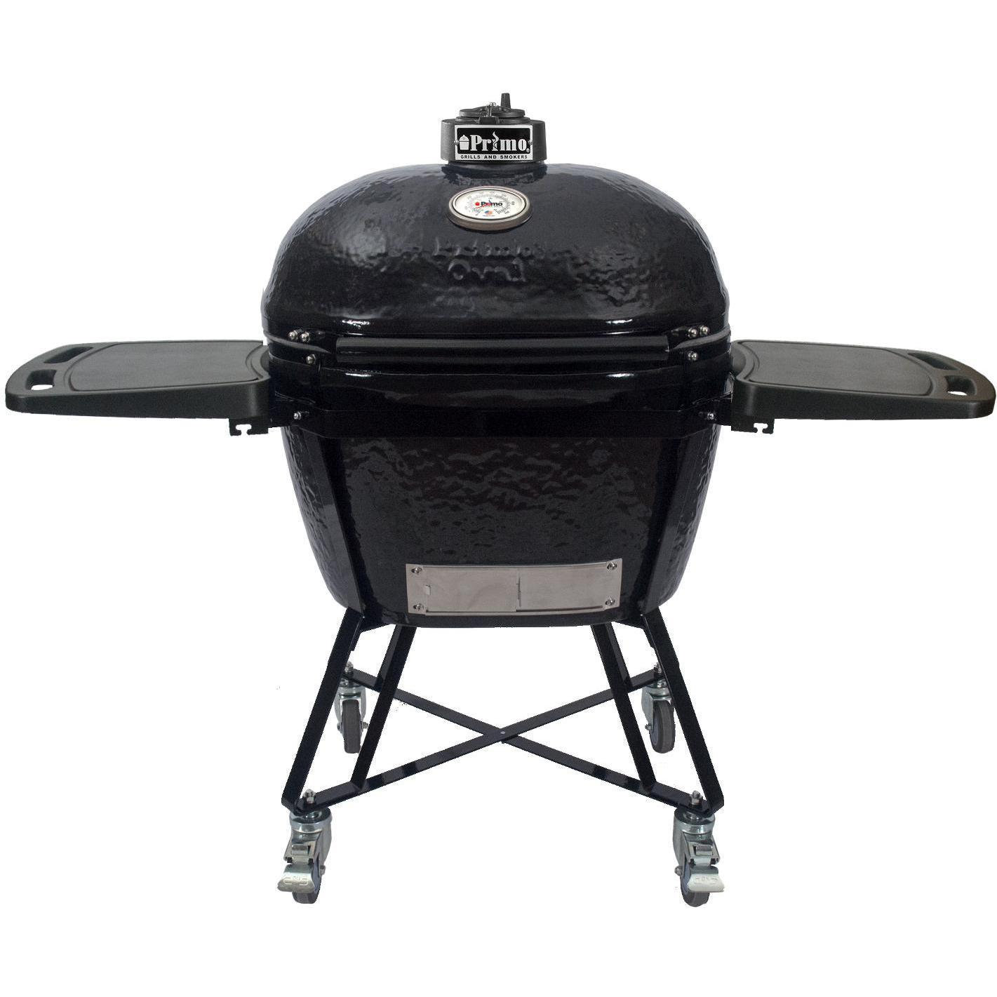 Primo Oval XL 400 with Cart and Shelves Original Grills Outdoor Kitchen & Grill Store