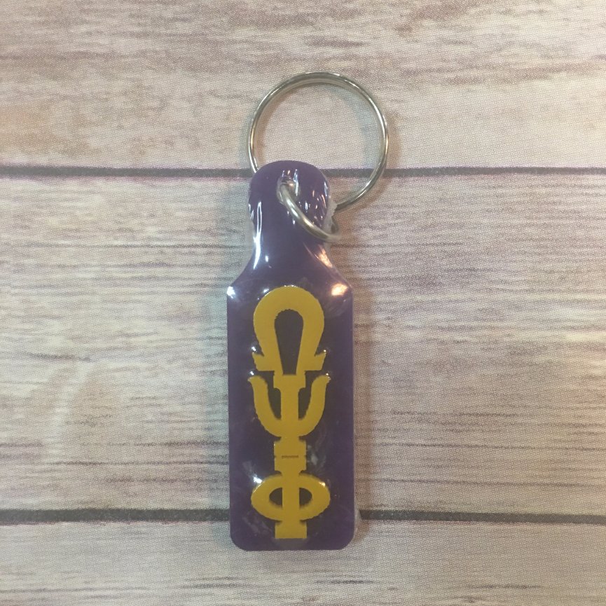 Omega Psi Phi ΩΨΦ Shield Keychain Leather Key Fob – Betty's Promos