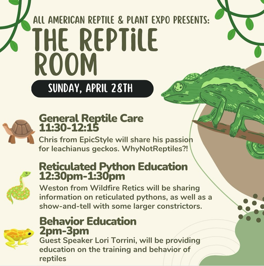 EDUCATIONAL SCHEDULE All American Reptile and Plant Expo