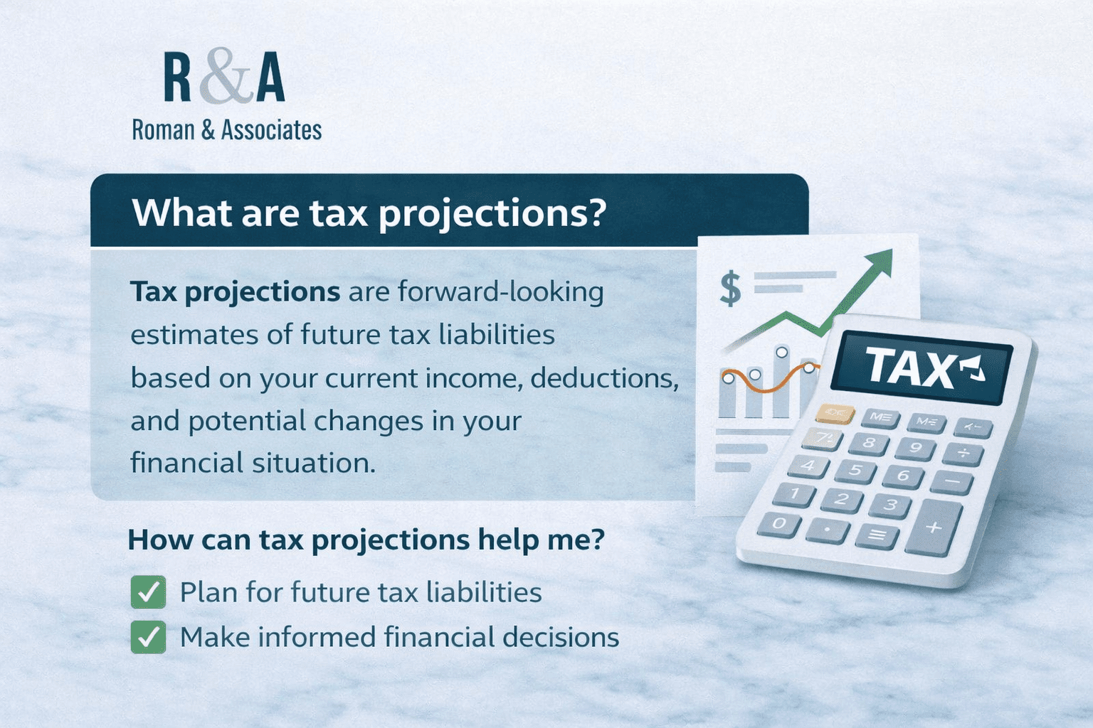 Individual Tax Projection Example.pdf What are tax projections - and why do they matter? - Roman & Associates